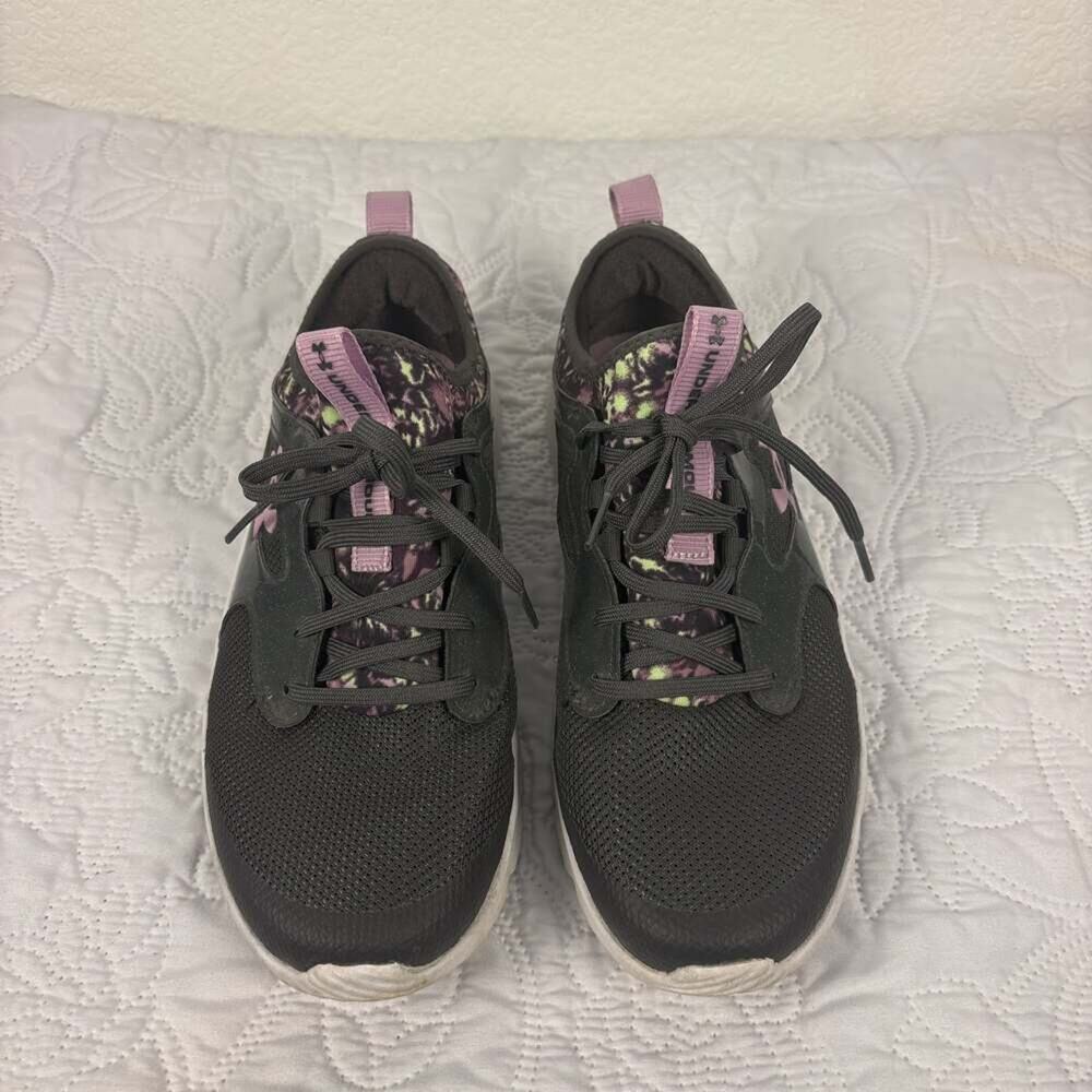 Under Armour Girls' Youth Infinity 2.0 Print Black Pink Athletic Running Shoe 6Y
